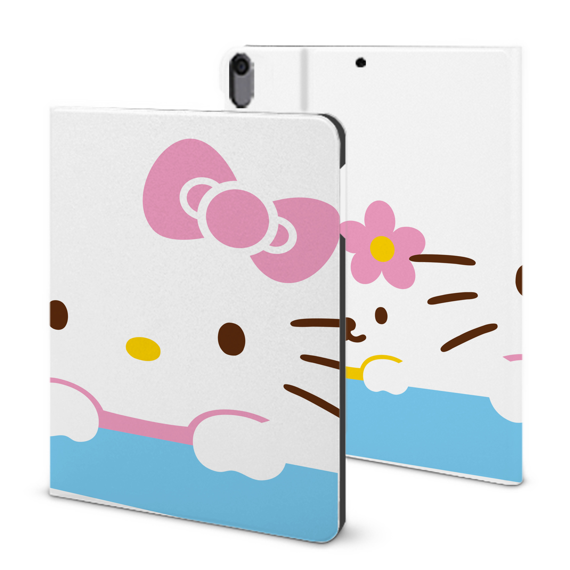 （画像用） Hello Kitty ハローキティ IPad ケース ブック型 PUレザー TPU 耐衝撃 軽量 薄型 ペン収納なし 全面保護 IPad 各モデル対応